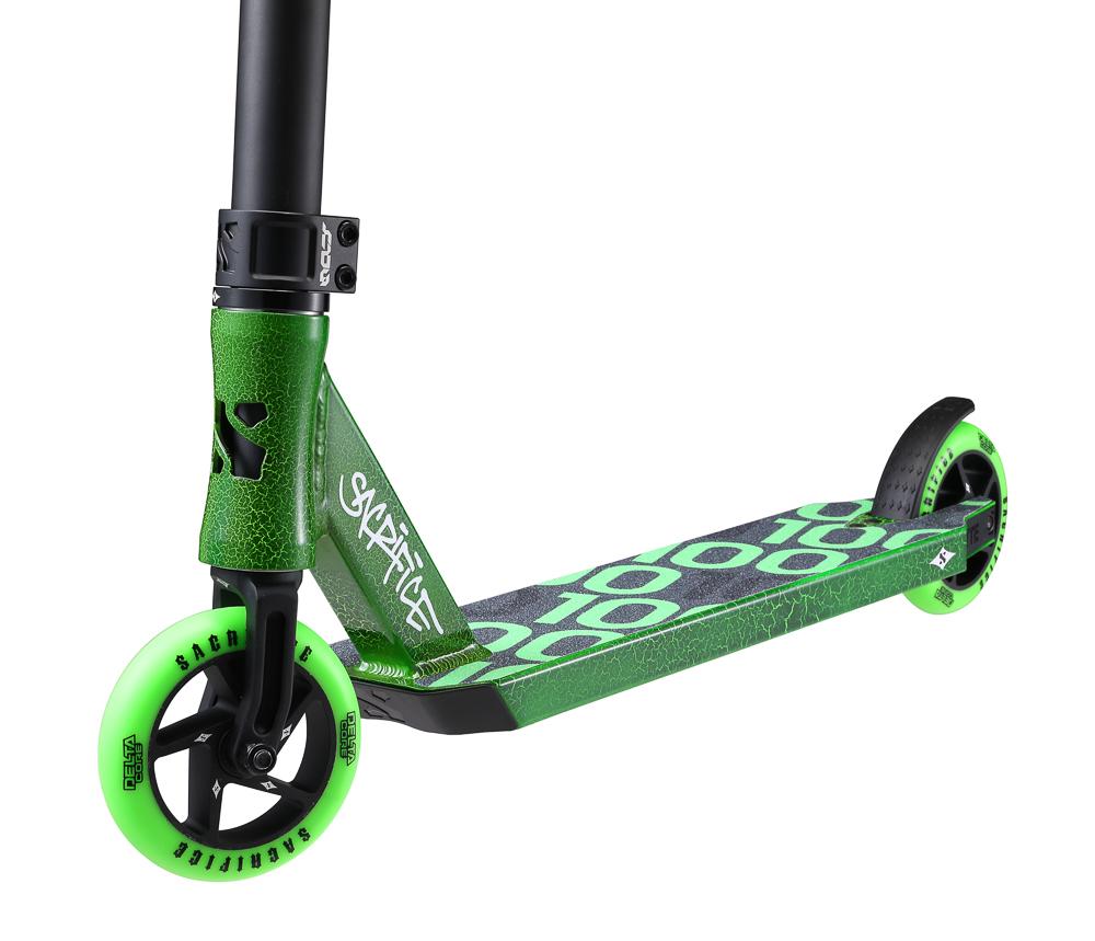 Sacrifice Scooters Flyte 100 V2 Quake Complete Stunt Scooter, Green Complete Scooters Sacrifice 