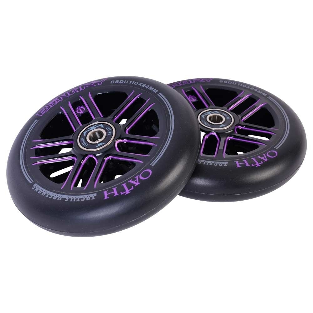 Oath Binary 110mm x 24mm Wheels Black/Purple Scooter Wheels Triad 