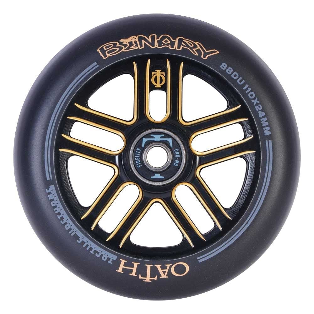 Oath Binary 110mm x 24mm Wheels Black/Orange Scooter Wheels Triad 