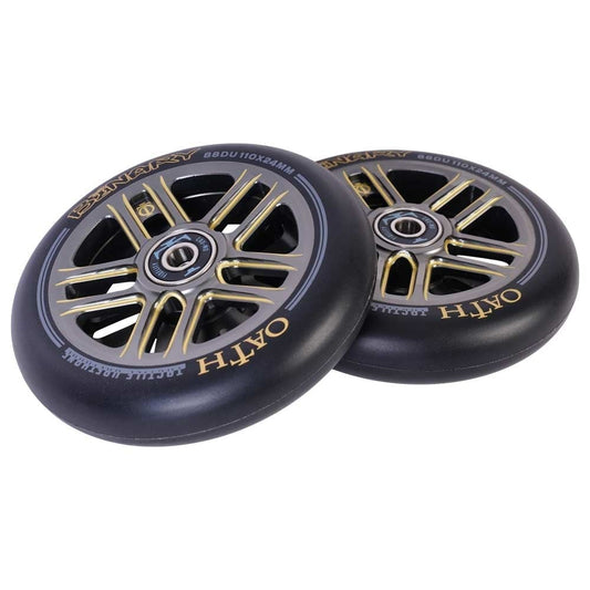 Oath Binary 110mm x 24mm Wheels Titanium/Gold Scooter Wheels Triad 