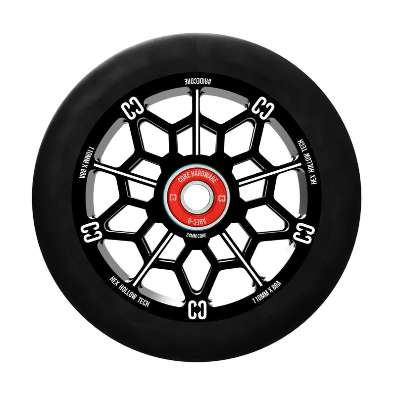 *NEW* CORE Hex Hollow Stunt Scooter Wheel 110mm – Black Scooter Wheels CORE 