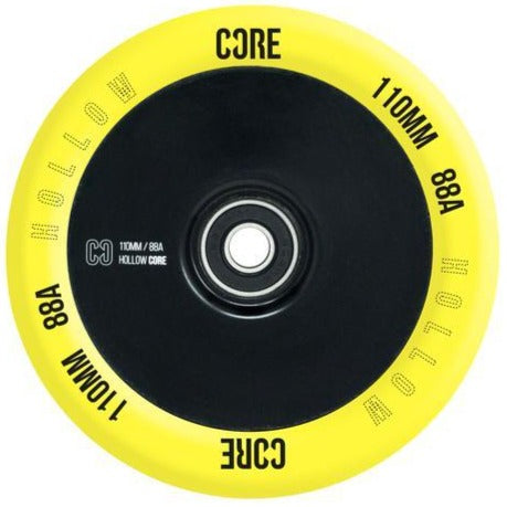 *NEW* CORE Hollow Stunt Scooter Wheel V2 110mm - Yellow/Black Scooter Wheels CORE 