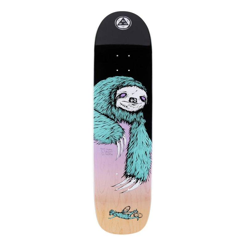 Sloth on Son of Planchette 8.38" (Black/Lavender) Skateboard Deck Welcome 