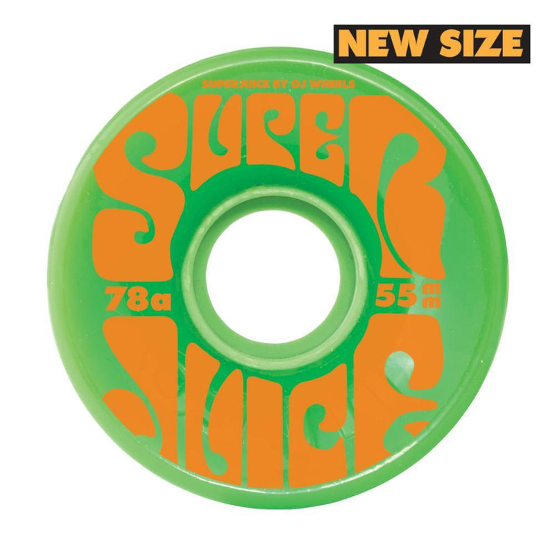 OJ Soft Mini Super Juice 55mm Skateboard Wheels 78a, Green Skateboard Wheels OJ Wheels 