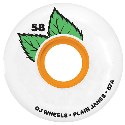OJ Plain Jane Keyframe Soft Skateboard Wheels, White