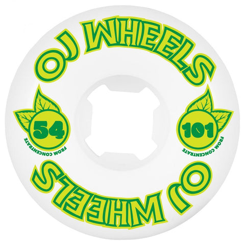 OJ Wheels From Concentrate Hardline 54mm Skateboard Wheels, White/Green