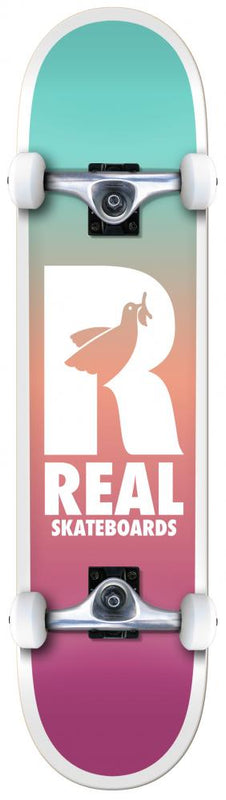 Real Be Free Fades Complete Skateboard 8", Purple/Teal Fade Complete Skateboards Real 
