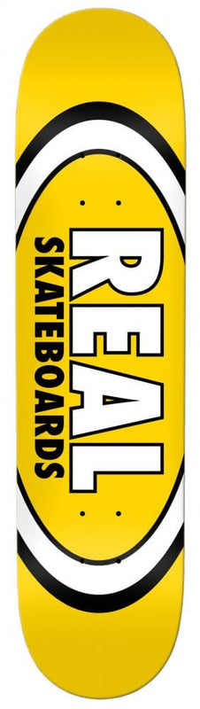 Real Team lassic Oval Skateboard Deck 8.06", Yellow Skateboard Deck Real 