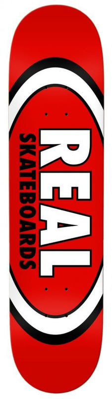 Real Team lassic Oval Skateboard Deck 8.12", Red Skateboard Deck Real 