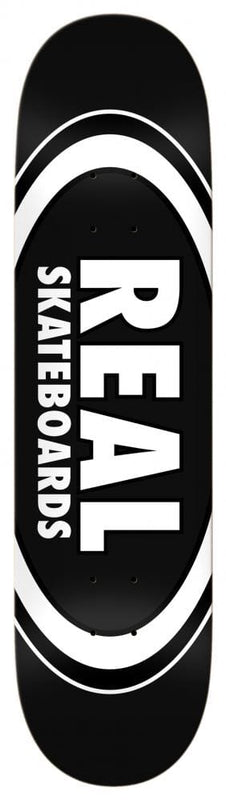 Real Team lassic Oval Skateboard Deck 8.25", Black Skateboard Deck Real 