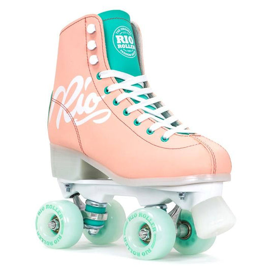 Rio Roller Script Quad Skates Quad Roller Skates Rio Roller Peach/Green 3J 