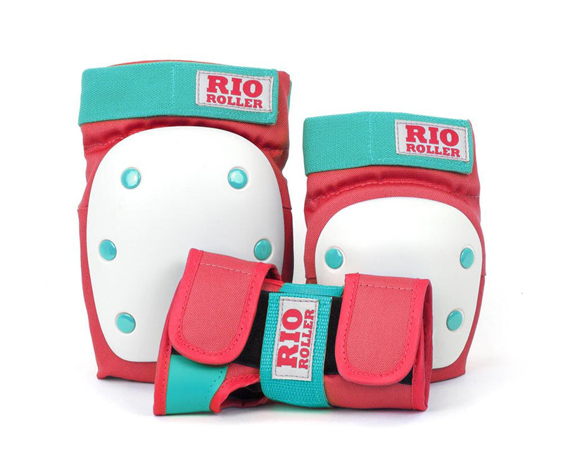 Rio Roller Girls Skate Triple Pad Set Protection Rio Roller Small Red/Mint