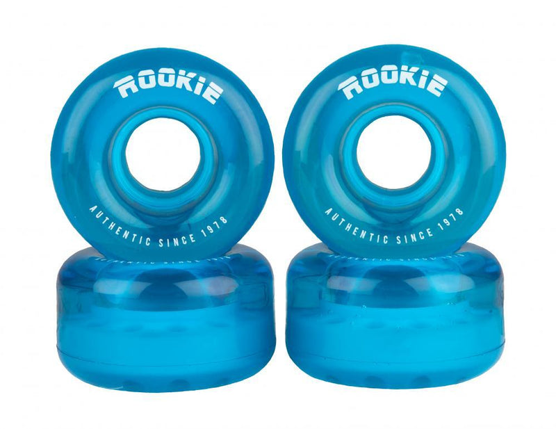Rookie Quad Skate Wheels Pack of 4, Disco Clear Blue Quad Roller Skates Rampworx Shop 