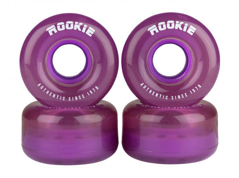 Rookie Quad Skate Wheels Pack of 4, Disco Clear Purple