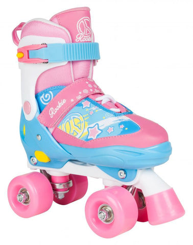 Rookie Adjustable Fab Junior Quad Skates Blue/Pink, 3-6 Junior