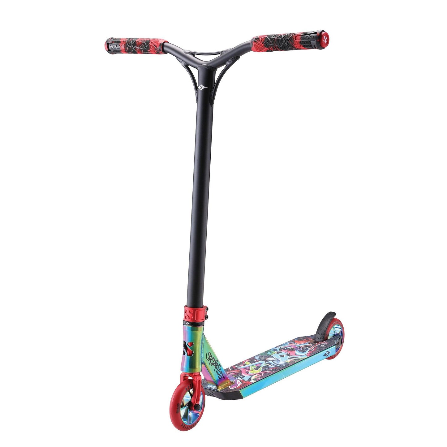 Sacrifice Scooters Flyte 115 V2 Complete Stunt Scooter, Red/Neochrome/Graffiti Complete Scooters Sacrifice 