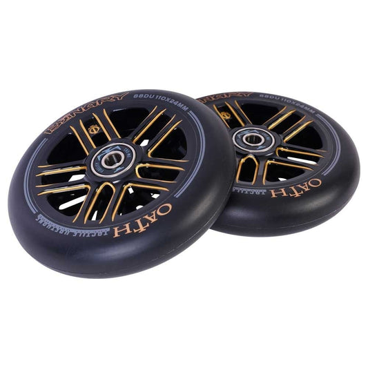 Oath Binary 110mm x 24mm Wheels Black/Orange Scooter Wheels Triad 