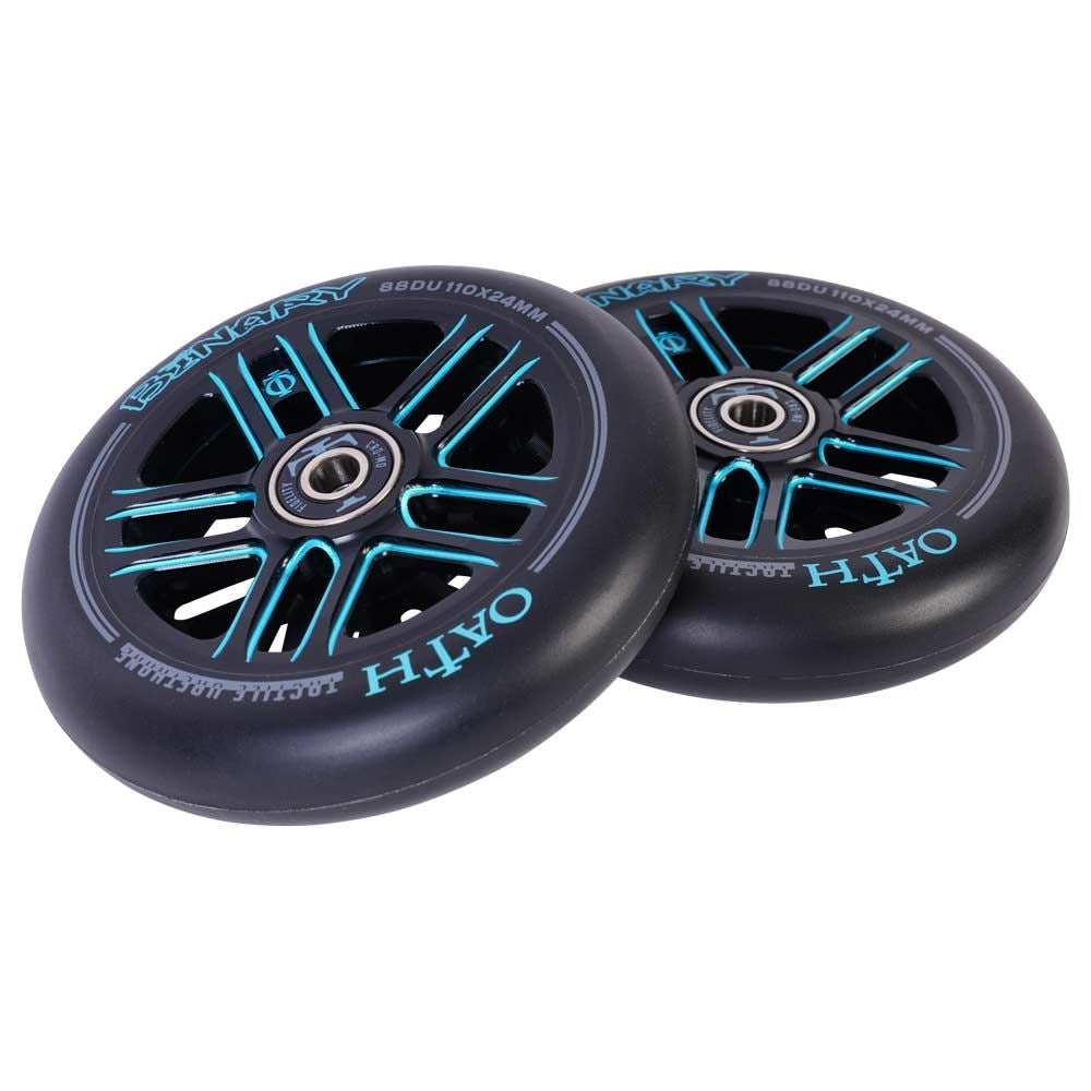 Oath Binary 110mm x 24mm Wheels Black/Blue Scooter Wheels Triad 