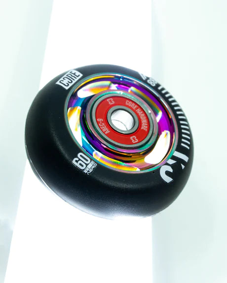 CORE Aero Inline Skate Wheels 60mm - Neochrome (4 pack + Bearings) Aggressive Skates CORE 
