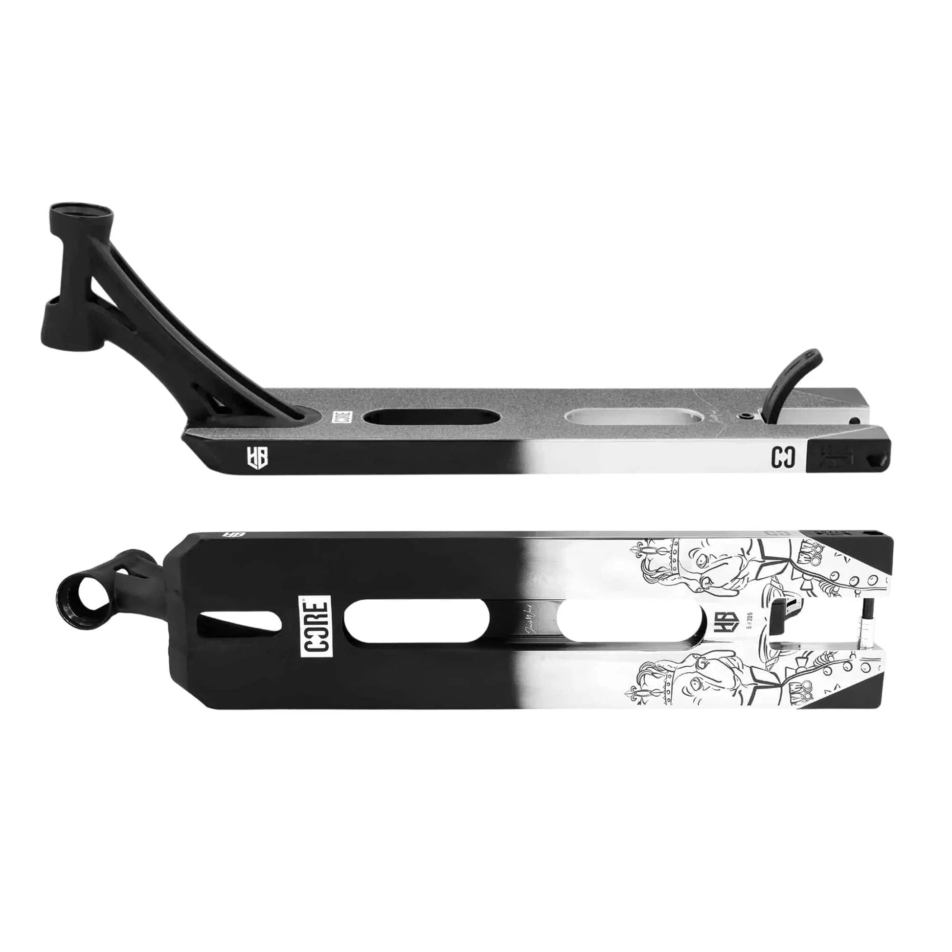 CORE HalfBarz Signature Stunt Scooter Deck 5 x 20.5 – Black/Silver Scooter Decks CORE 