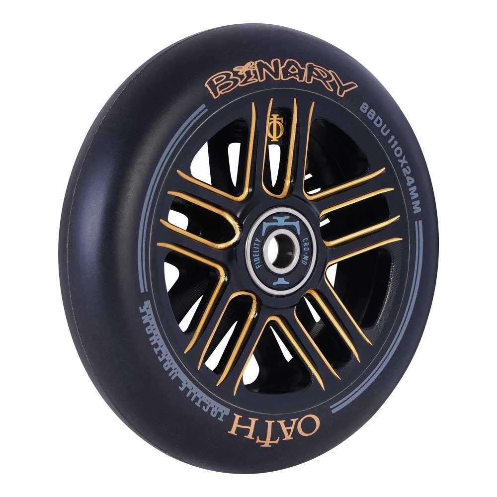 Oath Binary 110mm x 24mm Wheels Black/Orange Scooter Wheels Triad 